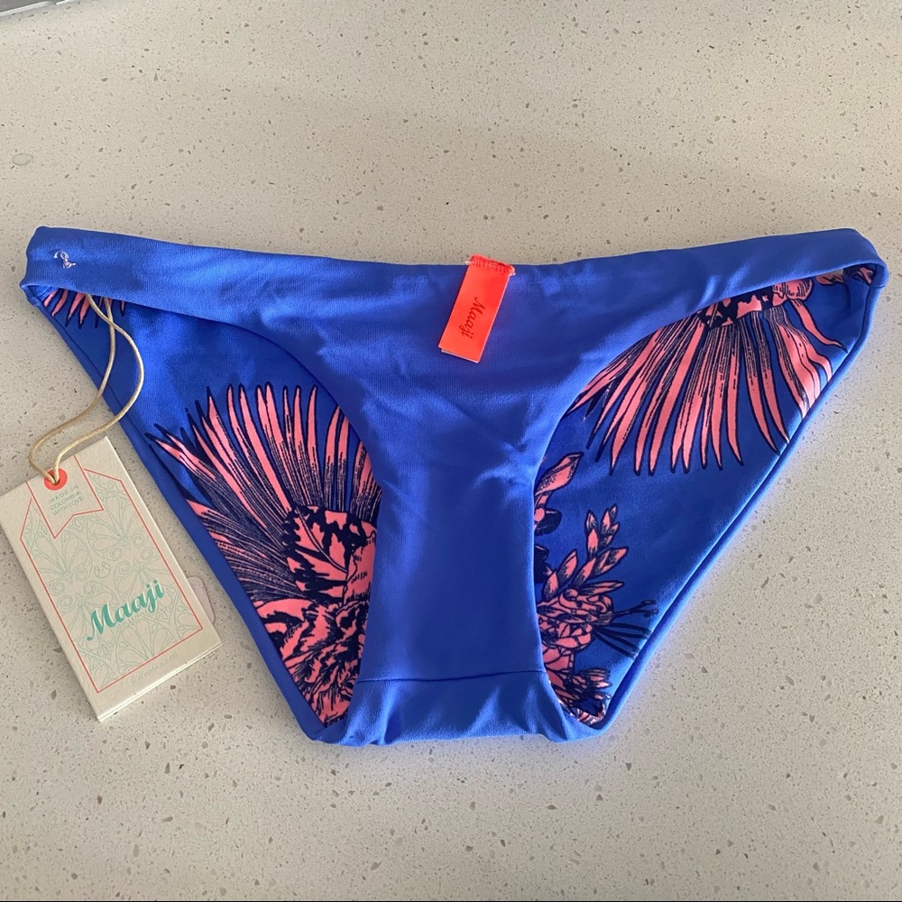 Maaji Campanula Blue Floral Reversible Bikini Bottom
